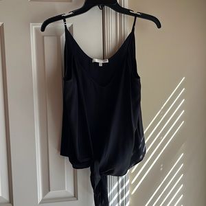 Lavender brown black front tie tank top